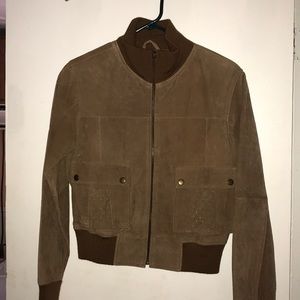 Brown leather jacket